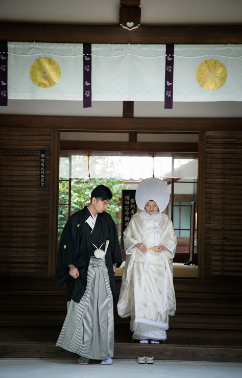 白無垢　B1003 雲取に鶴　紋付袴　結婚式