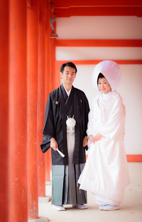 白無垢　A1007　 鶴に牡丹　衣装　結婚式　和婚　下賀茂神社　かつら　綿帽子