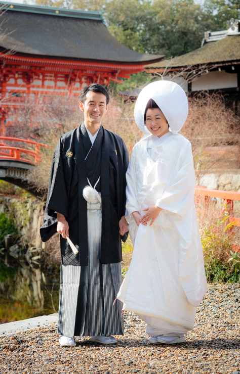 白無垢　A1007　 鶴に牡丹　衣装　結婚式　和婚　下賀茂神社　かつら　綿帽子