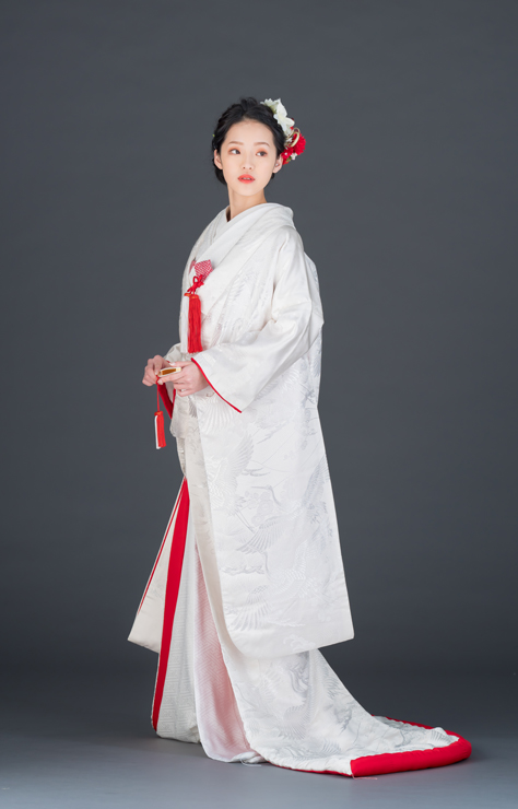 白無垢　C1003　裏紅 波松梅鶴　結婚式　婚礼　結婚式の着物　着物　衣装レンタル　和婚　
