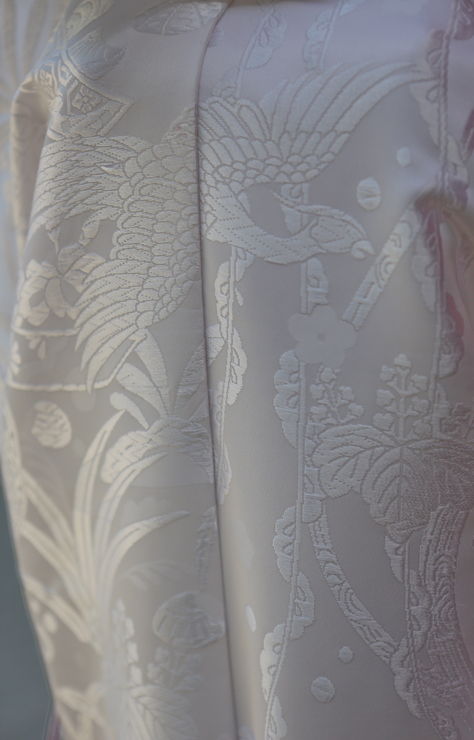 白無垢　A1005　裏紅 唐織白鳳凰雪柳　打掛　結婚式　衣装レンタル　和装　