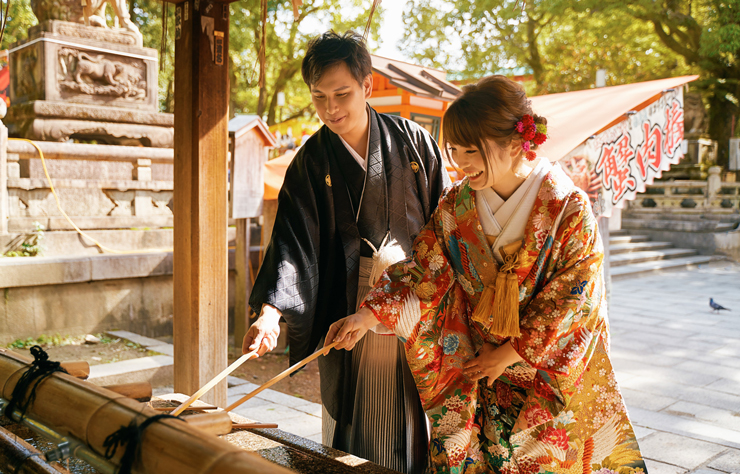 色打掛　I1030　孔雀鴛鴦　前撮り　京都前撮り　花嫁　結婚式　衣装ブログ