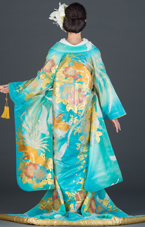 色打掛 二重紗ブルー金加工鳳凰のブログ画像